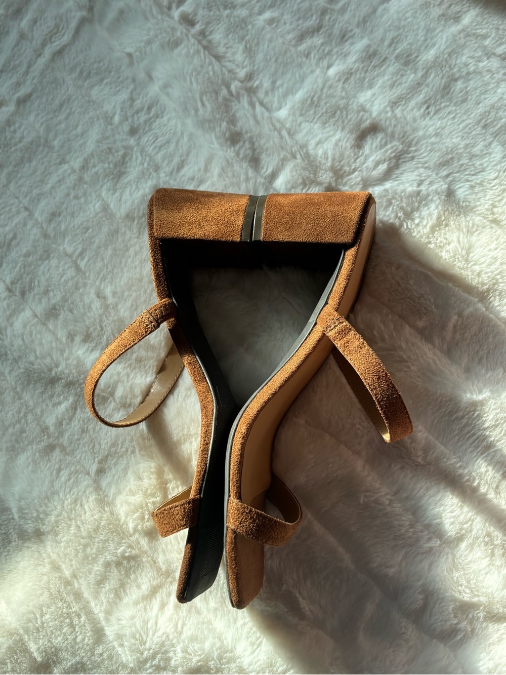 Banana Republic Brown Suede Double-Strap Block Heel Sandals - Picture 6 of 10